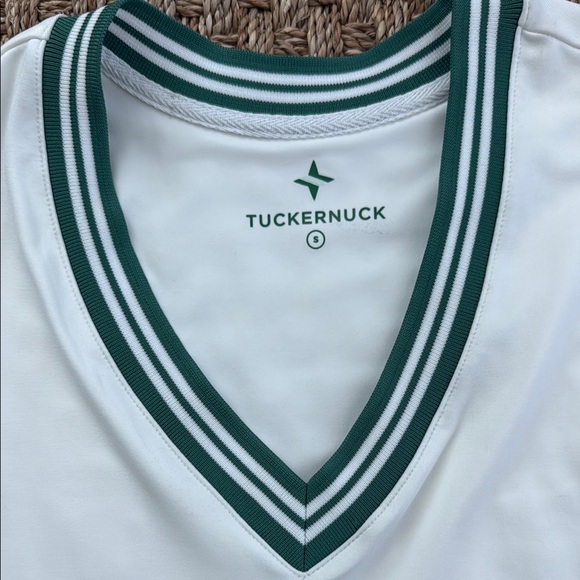 Tuckernuck White Mini Dress with Green Trim - Picture 3 of 5